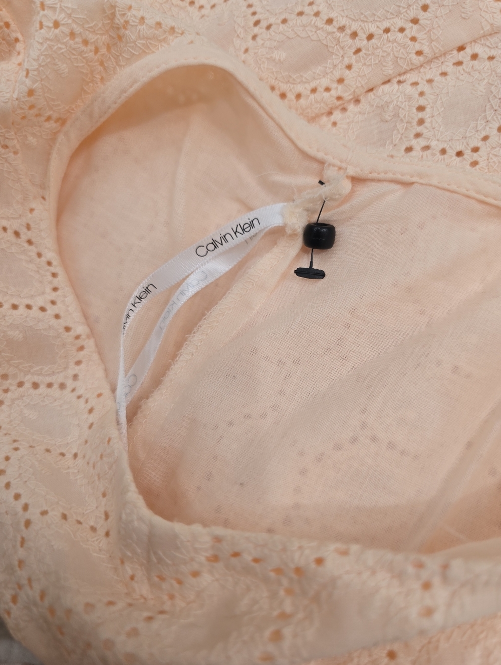 Calvin Klein Women's Sleeveless Cotton Eyelet Fit and Flare Dress Blossom 14 - Picture 6 of 8